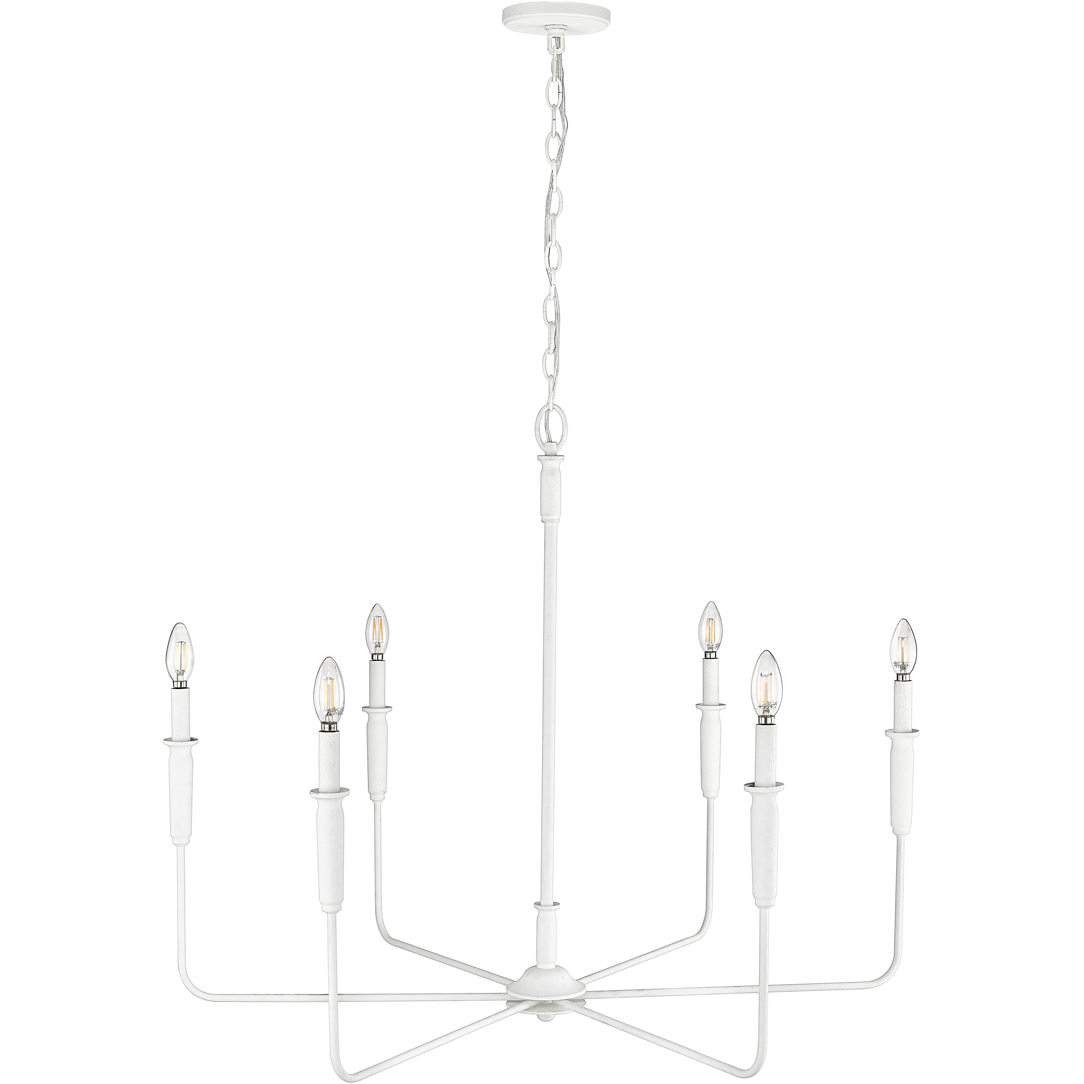 Savanne 6 Light 38 inch Textured White Chandelier Ceiling Light